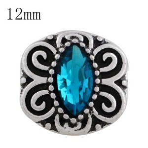 12MM design snap sliver plated with light blue Rhinestone and Enamel KS6251-S interchangeable snaps jewelry