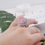 20MM marathon 26.2KM snap silver Antique plated with rhinestone and pink enamel KC5281 snaps jewelry