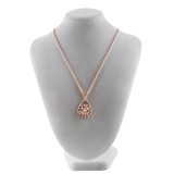 Pendant of rhinestone Rose Gold  Necklace with 45CM chain KC1038 snaps jewelry
