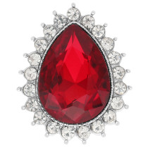 20MM design snap Silver Plated with red rhinestone KC9919 snaps jewelry