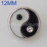 12MM Tai Chi  snap Silver Plated with rhinestone KB5553-S snaps jewelry