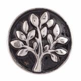 18MM Tree of life snap Silver Plated with black Enamel KC9628 snaps jewelry