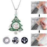 Pendant of Christmas Necklace with 50CM chain fit 18mm snap chunks