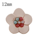 12MM Flower snap Rose Gold Plated with colorful beads KS9711-S snaps jewelry