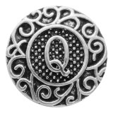 20MM English alphabet-Q snap Antique silver  KC6761 snaps jewelr