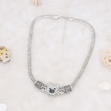 20MM dog snap Silver Plated with white rhinestone KC7987 snaps jewelry