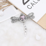 20MM design  snap Silver Plated with pink rhinestone KC9929 snaps jewelry