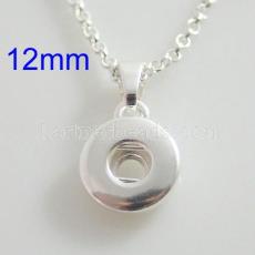 silver plate Pendant of necklace without chain fit 12MM snaps style small chunks jewelry