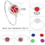 28MM alloy heart Aromatherapy/Essential Oil Diffuser Perfume Bracelet with 1pc 20mm discs as gift