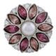 20MM design snap sliver plated with rose-red rhinestone and pearl KC5703 snaps jewelry