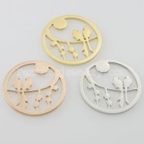 33MM stainless steel coin charms fit  jewelry size branch