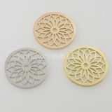 33MM stainless steel coin charms fit  jewelry size small lotus