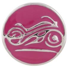 20MM motorcycle snap silver plated with rose-red Enamel KC7424 interchangeable snaps jewelry