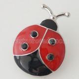20MM Ladybug snap Silver Plated with red  Enamel  KB6358 snaps jewelry