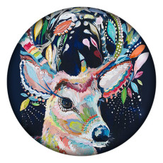20MM deer Painted enamel metal C5430 print snaps jewelry