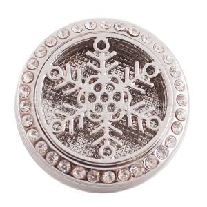 25mm white alloy Snowflake Aromatherapy/Essential Oil Diffuser Perfume Locket snap with 1pc mix color discs as gift