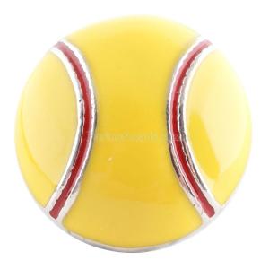 20MM Baseball snap Silver Plated with yellow Enamel KC6086 snaps jewelry