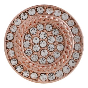 20MM round snap  Antique  rose-gold plated with white rhinestone KC7064 snaps jewelry
