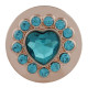 20MM love snap rose-gold plated with cyan rhinestone KC7605 snaps jewelry