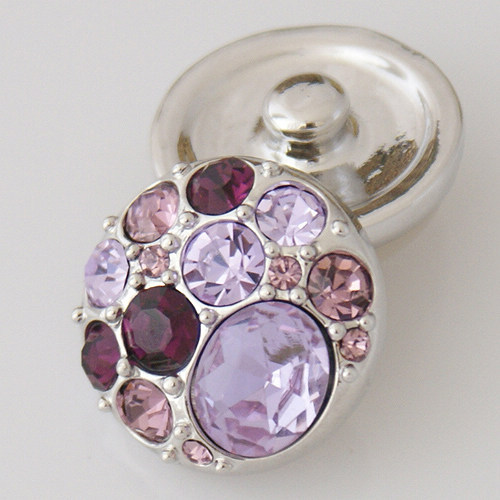 20MM Round snap Antique Silver Plated with purple rhinestone KB5004 snaps jewelry