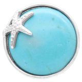 20MM snap silver Plated with Big pinec cyan stone KC9096 snaps jewerly