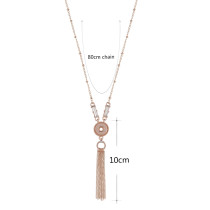 Pendant of rhinestone Rose Gold  Necklace with 80CM chain KS1150-S fit 12mm snaps jewelry