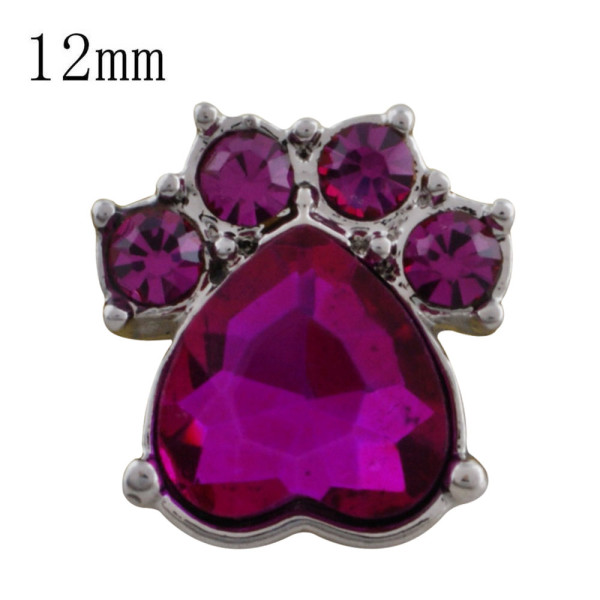 12MM Dog claws snap with rose Rhinestone KS5181-S interchangeable snaps jewelry
