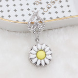sliver Pendant with rhinestone fit 20MM snaps style jewelry KC0421