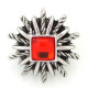 20MM Polygon snap Antique Silver Plated with red rhinestone KB5301 snaps jewelry