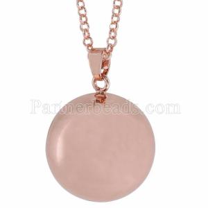 Rose Gold Round Ball-shaped Bell pendant necklace AC3761R
