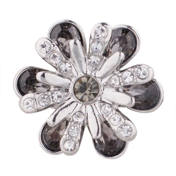 20MM design snap silver plated with gray Rhinestone KC5504 snaps jewelry