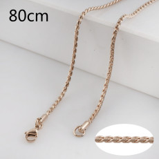 80CM rose gold Stainless steel fashion rope chain fit all jewelry