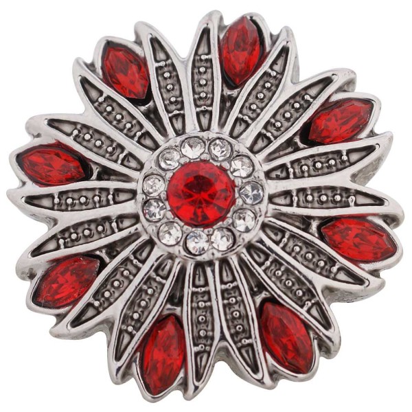 20MM design snap silver Antique plated with red rhinestone KC5411 snaps jewelry