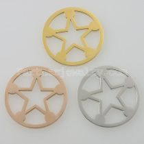 33MM stainless steel coin charms fit  jewelry size pentagram