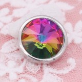 20MM design snap silver Plated with  multicolor  rhinestone KC6961 snaps jewelry