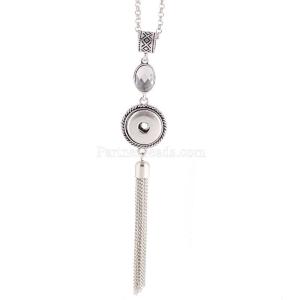 High Quality necklace with 80CM chain with Rhinestones KC0921 fit 18mm chunks snaps jewelry