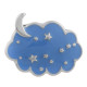 20MM Moon and stars snap silver plated with blue Enamel KC5590 snaps jewelry