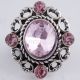 20MM snap Silver Plated with pink rhinestones KC9054 snaps jewelry