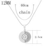 A loving heart head silver pendant Necklace with 60CM chain KS1275-S fit 12MM chunks snaps jewelry