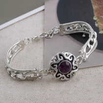 20MM design snap silver plated with Deep purple Rhinestone and Enamel KC5539 snaps jewelry