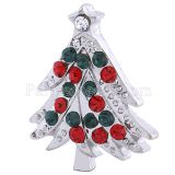 20MM christmas tree snap Silver Plated with Rhinestones KC6161 Christmas snaps jewelry