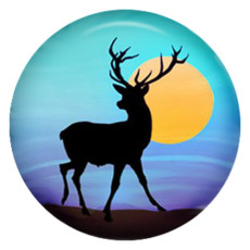 20MM deer Painted enamel metal C5549 print snaps jewelry