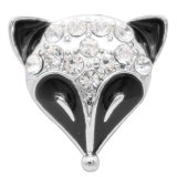 20MM Fox snap Silver Plated with Rhinestone and enamel KC6791 snaps jewelry