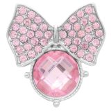 20MM snap Silver Plated with Pink rhinestone KC7856 snaps jewelry