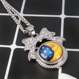 20MM snap glass Moon KB2748 interchangable snaps jewelry