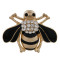 30MM bee snap gold plated with rhinestone and enamel KC9850 snaps jewelry