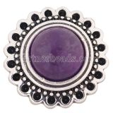 20MM round snap silver plated with purple Turquoise  KC8910 interchangable snaps jewelry