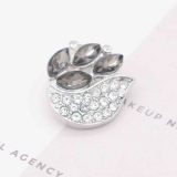 20MM design snap silver Plated with gray Rhinestones KC7813 snaps jewerly