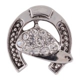 20MM lucky snap silver plated with white Rhinestone KC5496 snaps jewelry