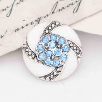 20MM snap Silver Plated with blue Rhinestone KC7834 snaps jewelry